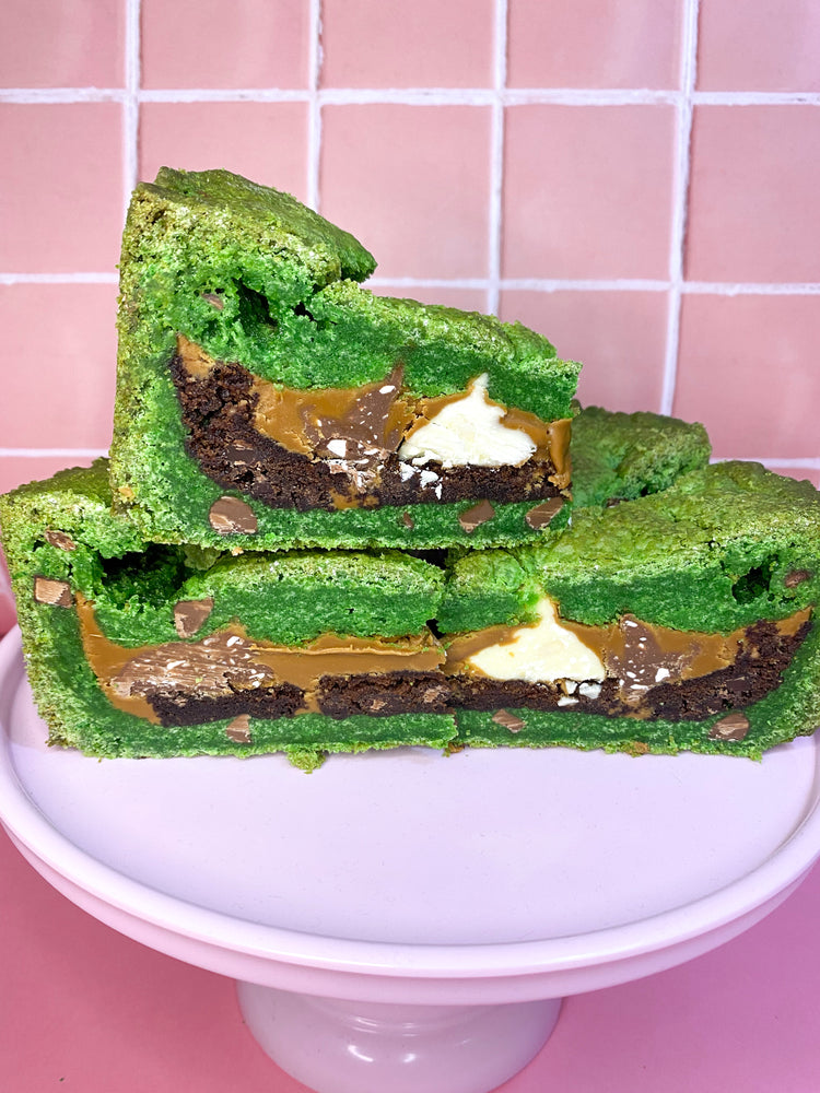 Brownie Lotus Pandan Cookie Pie