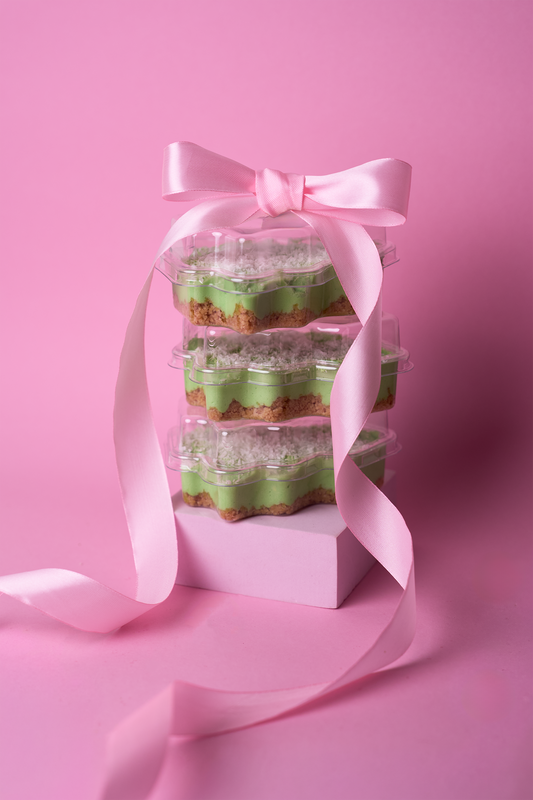 Pandan kerstboom cheesecakes 🎄